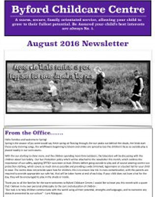 August 2016 Newsletter 